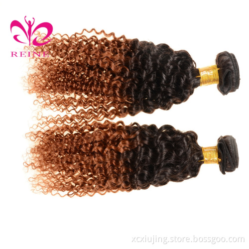 kinky curl 1b 30 ombre color original brazilian human hair, brazilian hair extensions overseas brazilian hair weave